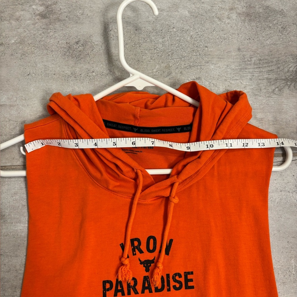 Under Armour Orange Sleeveless Hoodie Tank Top - Picture 4 of 7